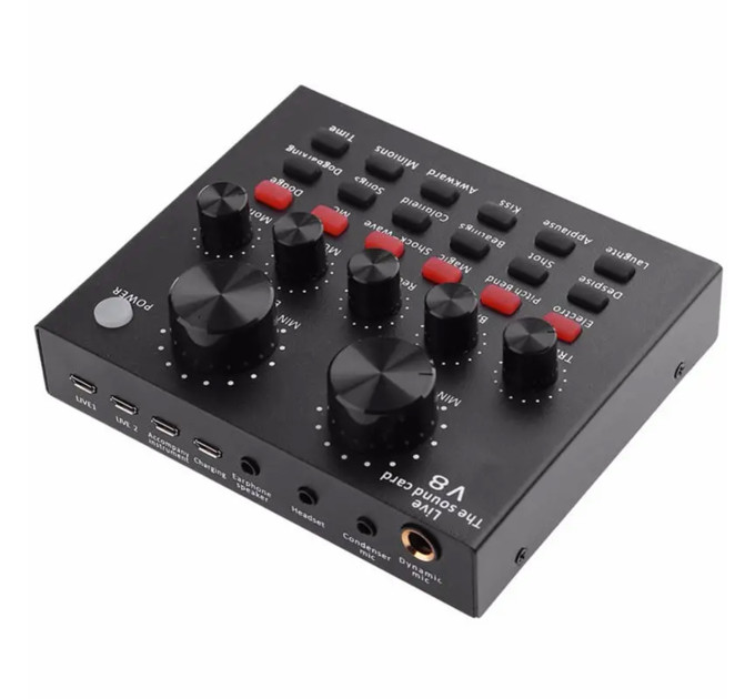 Зовнішня звукова карта V8 c Bluetooth та вбудованими пресетами