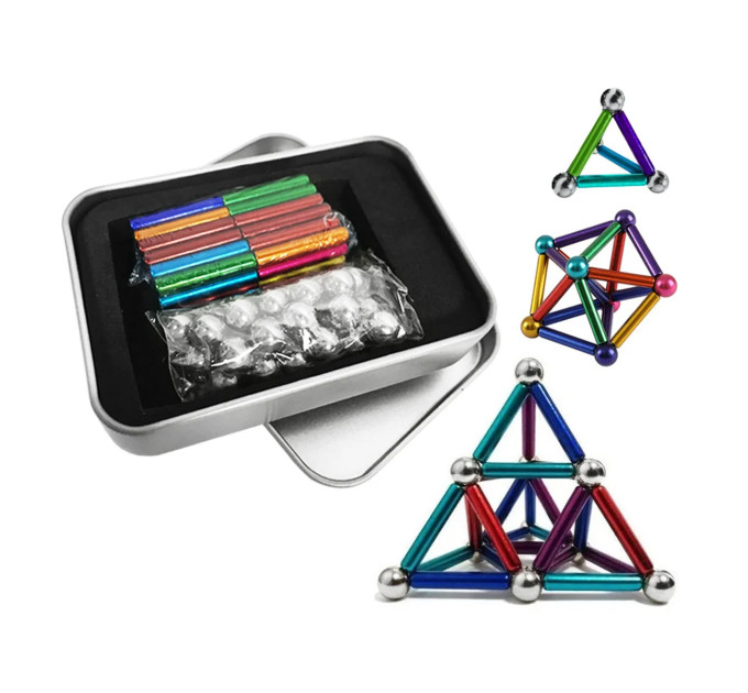 Магнитный конструктор антистресс Magnastix Neo MIX COLOR