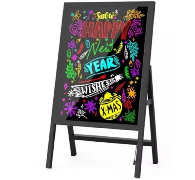 Доска для рисования FLUORECENT BOARD WITH STAND 50*70 на стойке c фломастером и салфеткой