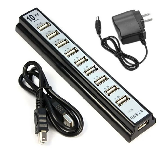 Розгалужувач USB HUB 10 PORTS 220V