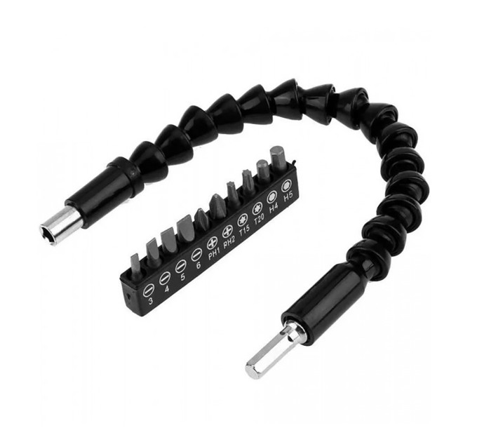 Удлинитель гибкий для отвертки и дрели Flexible Screw Tool. Набор 10в1