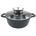 Котел UNIQUE UN-5276 5.5л (26см круглий мармур/чорний)