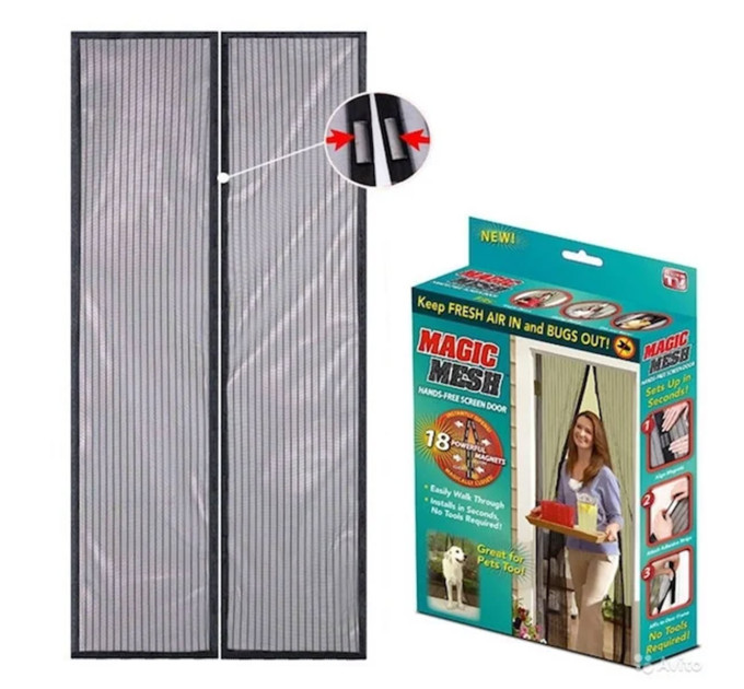 Фіранка маскитна Magic Mesh 100*210см (у коробці) (RS)