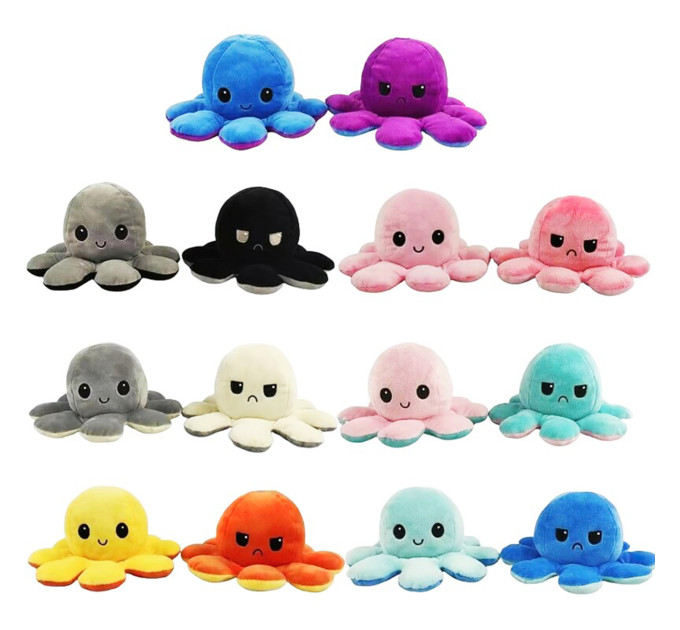 М'яка іграшка восьминіг двосторонній mix color OCTOPUS