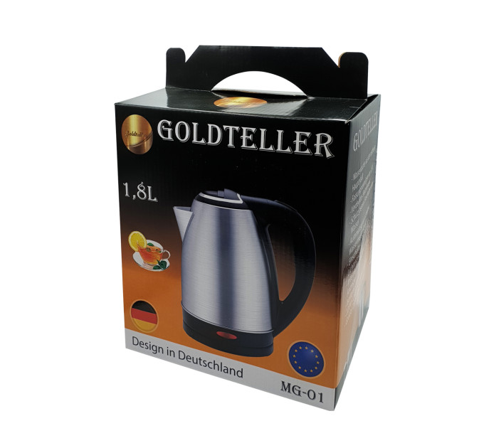 Электрочайник GOLDTELLER MG-01 1.8л, 1500Вт (Серый)