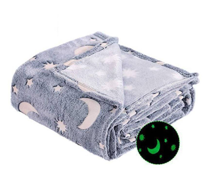Плед-покривало Magic Blanket, що світиться в темряві (150х100см, мікрофібра, зірки) (без коробки)