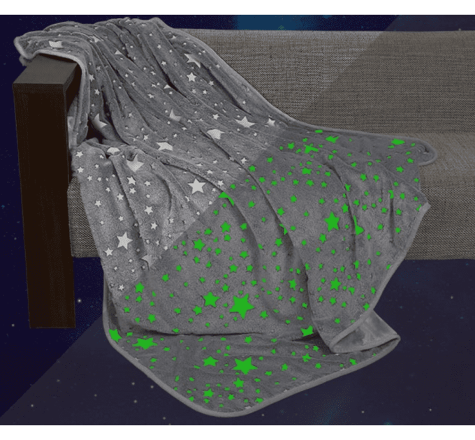 Плед-покривало Magic Blanket, що світиться в темряві (150х100см, мікрофібра, зірки) (без коробки)