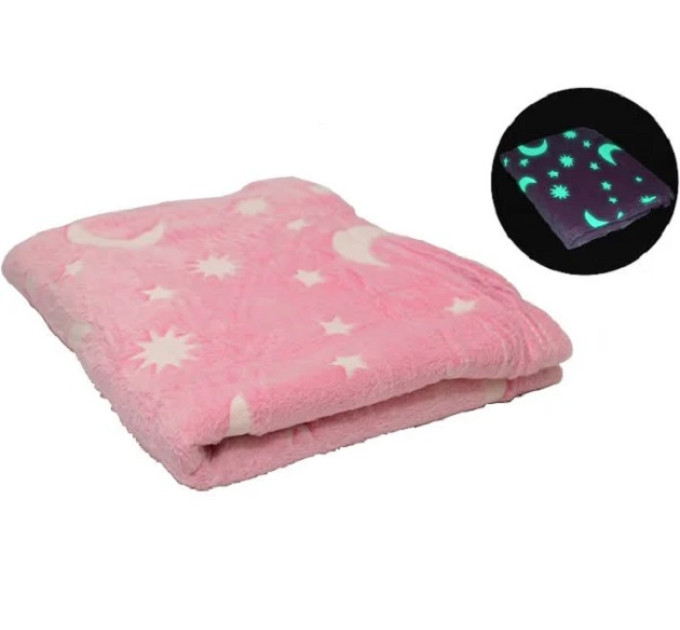 Плед-покривало Magic Blanket, що світиться в темряві (150х100см, мікрофібра, зірки) (без коробки)