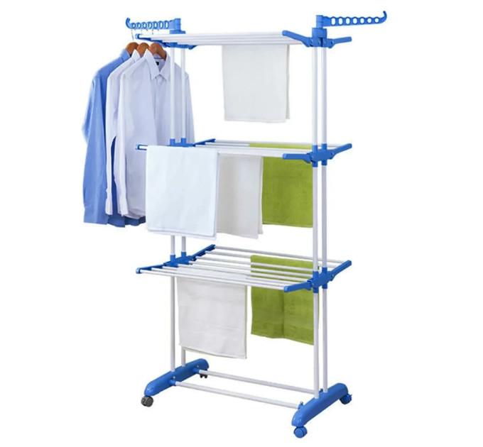 Багатоярусна сушарка до 50 кг Garment Rack With Wheels / Підлогова сушарка (172х73х64)