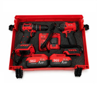 Набір акумуляторного інструменту 2в1 Шуруповерт+Гайковерт KRAFFTEC 96V 8AH RED