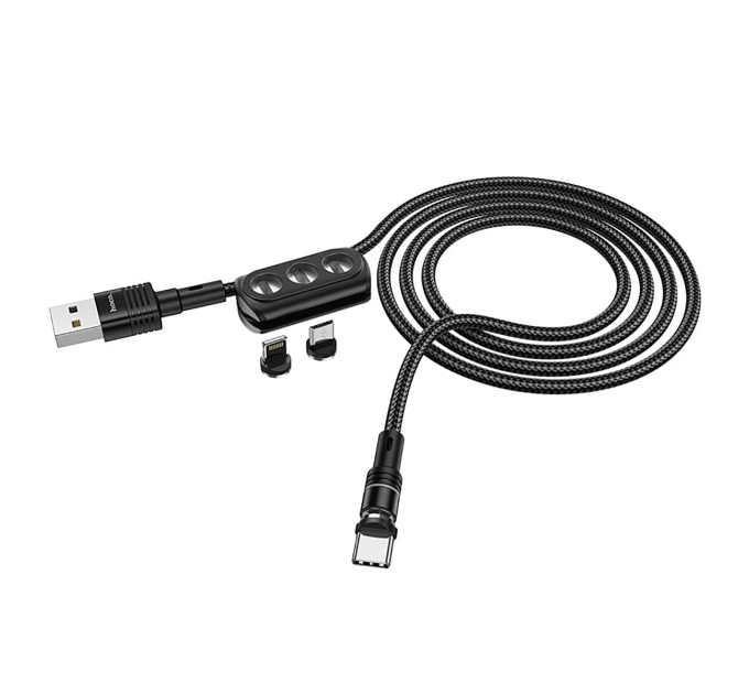 Кабель USB - Lightning + Micro USB + Type-C Magnet HOCO U98