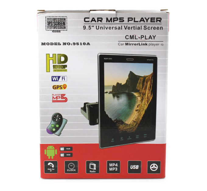 Автомагнітола 1Din з екраном 9.5 Tesla Style 9510A на Android 2Ram+16Gb Storage