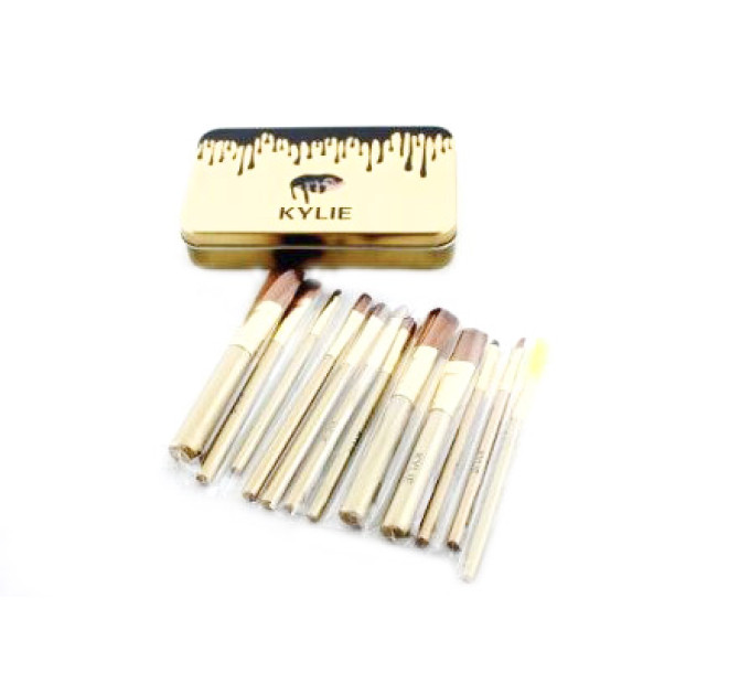Кисточки для макияжа KYLIE Make Up Brush Set (Золото)