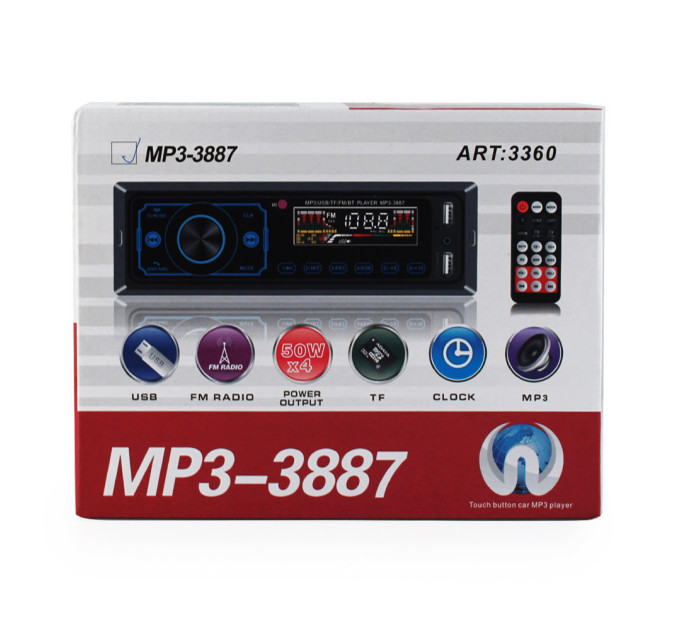 Автомагнитола MP3 3887 ISO 1DIN сенсорный дисплей
