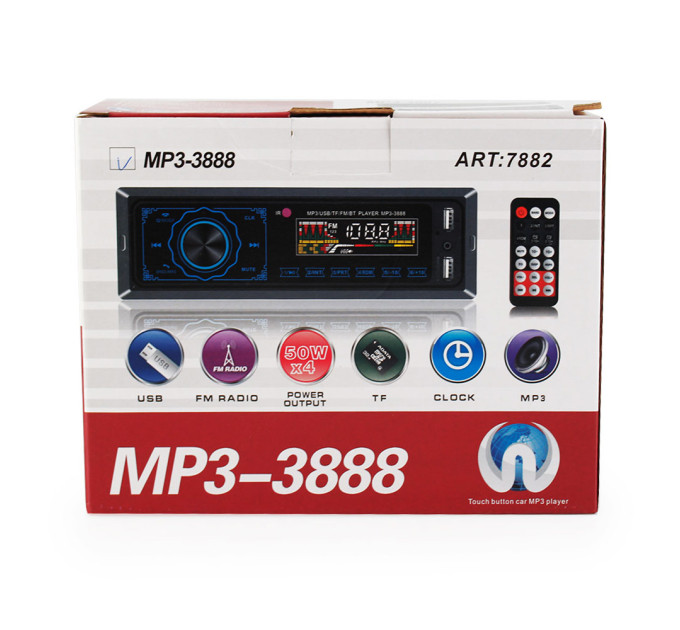 Автомагнітола MP3 3888 ISO 1DIN сенсорний дисплей