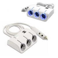 Автомобільний трійник 3+2 USB 1506A/1505A
