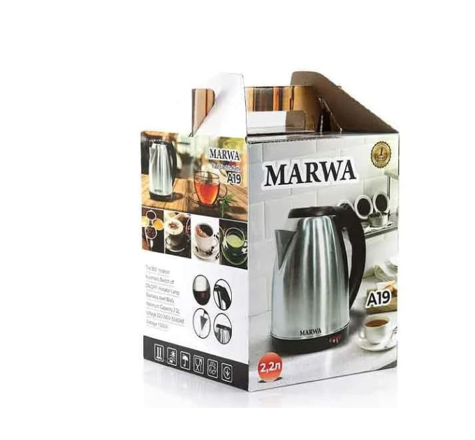 Електрочайник MARWA A19 2.2л, 1500Вт (нержавіюча сталь)