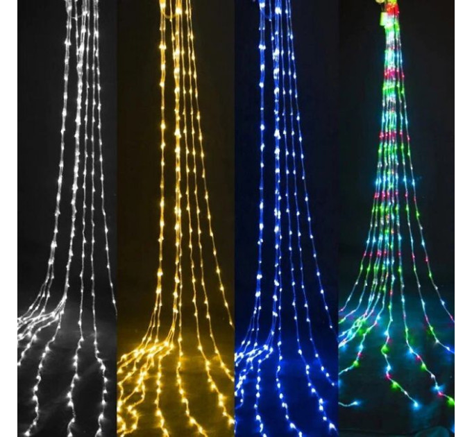 Гірлянда-водоспад (Curtain-Lights) Itrains 240WW-2 внутрішня, пров.:прозорий, 3*1,5м(теплий білий)