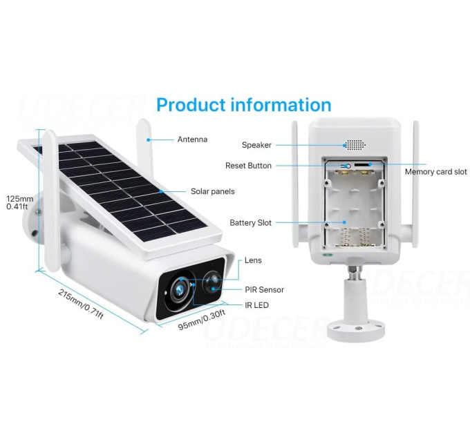 Камера для видеонаблюдения WiFi Smart Camera iCSee APP SOLAR 3MP