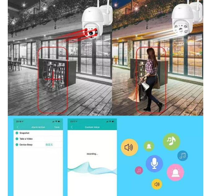 Камера для видеонаблюдения WiFi Smart Camera iCSee APP PTZ 3MP