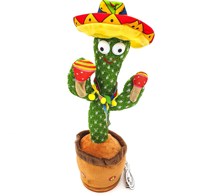 Танцюючий кактус-МЕКСИКАНЕЦЬ, що співає Dancing Cactus Mexi (120 пісень з підсвічуванням)