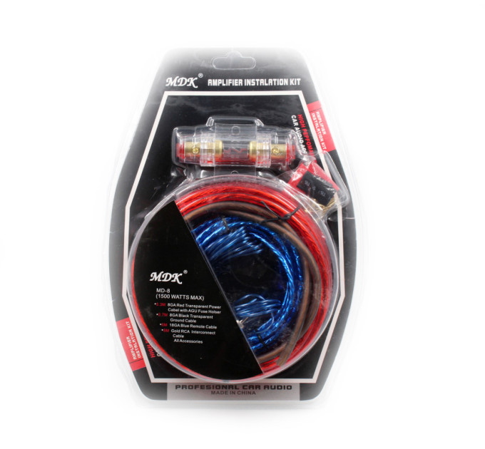 Набір дротів для встановлення саббуфера MDK KIT MD-8 1500W Max