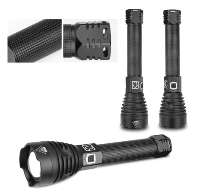 Фонарик ручной BL 601 P90 2*26650 battery + USB CHARGE 