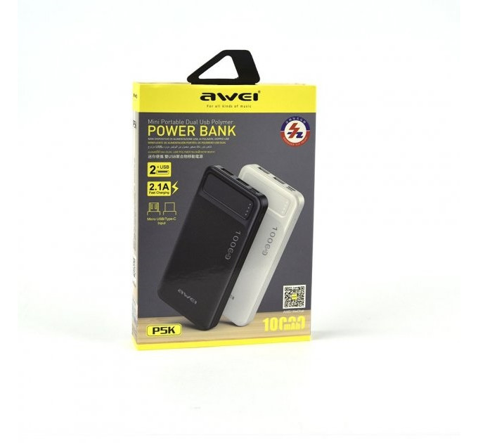 Мобільна зарядка 10000mAh AWEI P5K