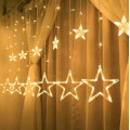 Гирлянда-бахрома (Stars) Curtain 12-W 3м*0.8*.05 универсальная, пров.:прозрачный, (Белый)