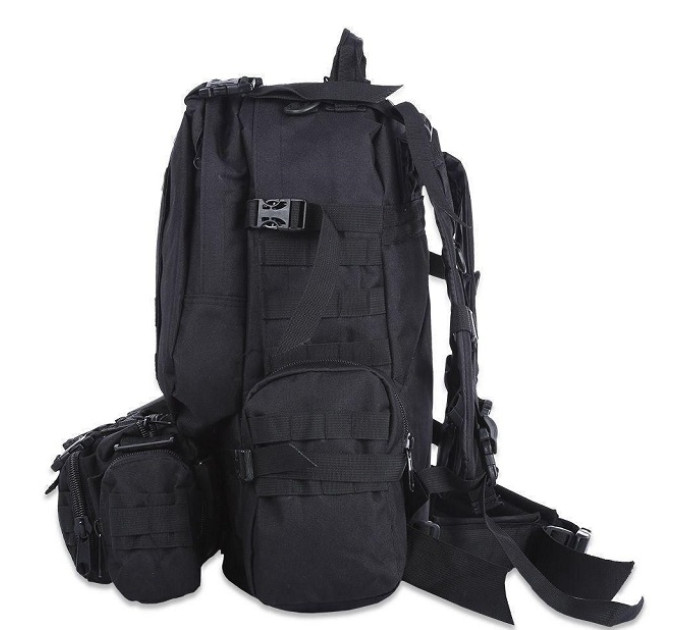 Рюкзак Тактичний з підсумками B08 Black 55L