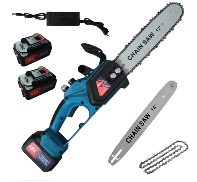 Акумуляторна ланцюгова пилка з 2 шинами на 12'' і 16'' Chain Saw DOMOTEC 96V
