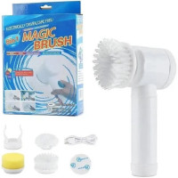 Електрична щітка для прибирання та миття посуду з 3 насадками Magic Brush
