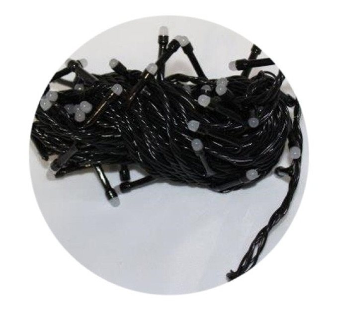 Гирлянда-нить (String-Lights) 100W-4 внутренняя, пров.:черный, 7м (Белый)