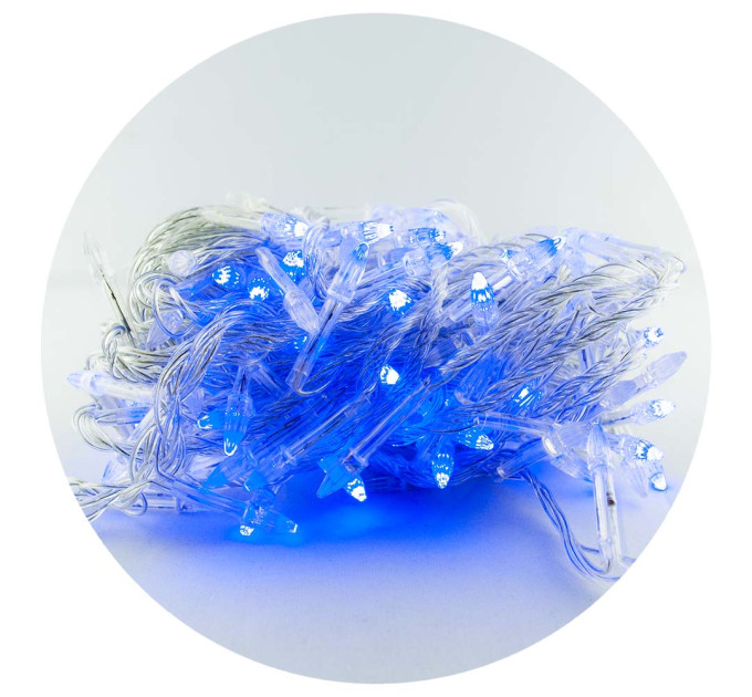 Гірлянда-нитка (String-Lights) 300B-2 внутрішня, пров.:прозорий, 12м (Синій)