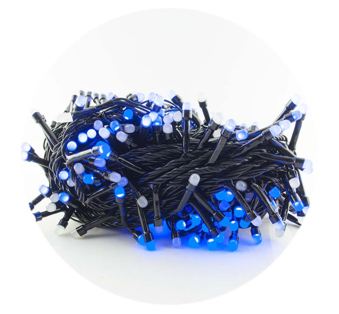 Гірлянда-нитка (String-Lights) 300B-4 внутрішня, пров.: чорний, 12м (Синій)