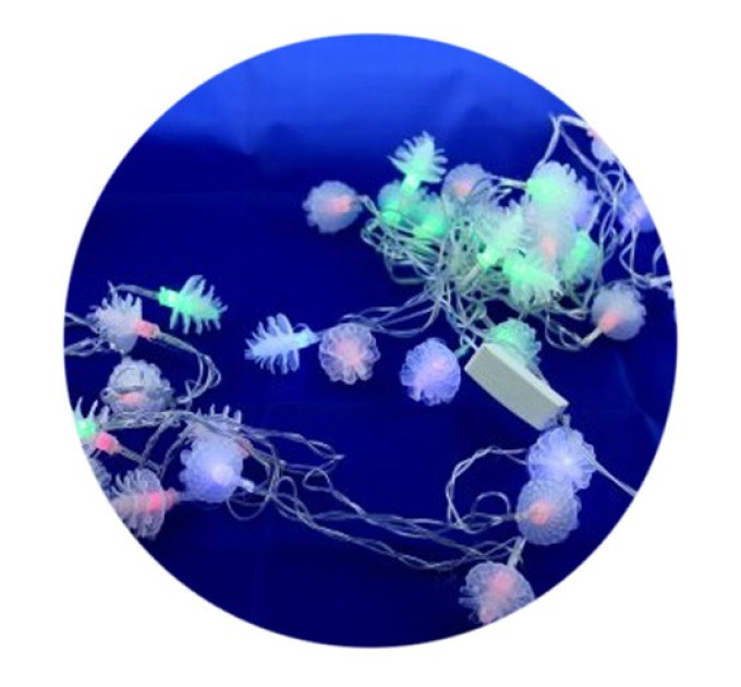 Гирлянда-нить (String-Lights) 40Plastic-2 внутренняя, пров.:черный, 5м (Разноцветная)