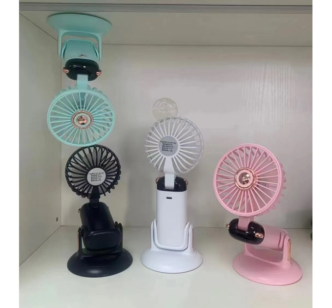Вентилятор акумуляторний ручний з кріпленням присоска Mini Fan TP-01