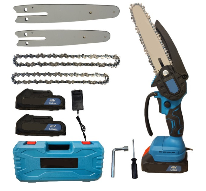 Акумуляторна ланцюгова пилка з 2 шинами DOMOTEC Chain Saw 6'' and 8"