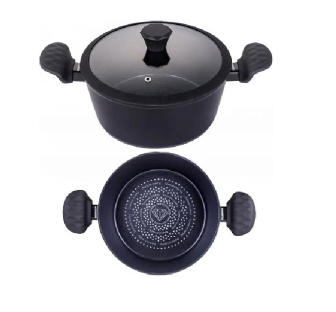 Каструля з алмазним антипригарним покриттям та кришкою EDENBERG EB-3487 5.1л