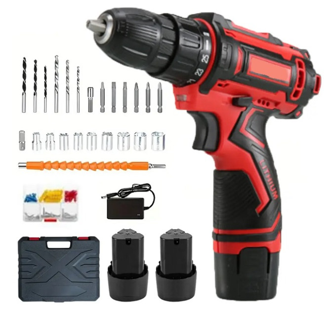 Акумуляторний шуруповерт з насадками KRAFFTEC 24V
