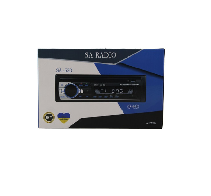 Автомагнітола CAR MP3 SA 520  ISO +ВТ 1Din USB
