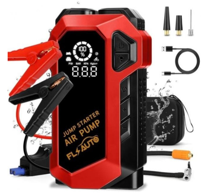 Автомобільний пусковий пристрій для акумулятора JUMP STARTER + Компрессор