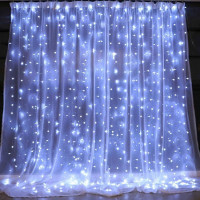 Гірлянда-штора 200Led W-9 Білий 3M*2M на мідному дроті