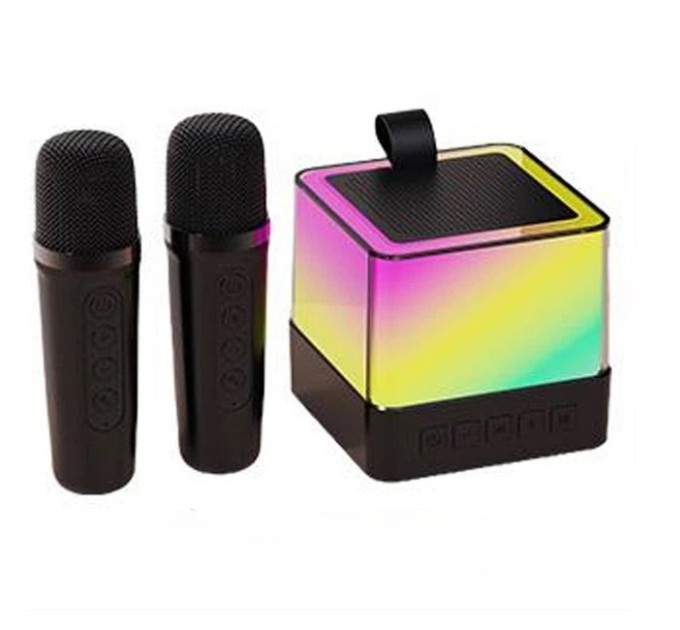 Міні-дитяче караокес підсвічуванням RGB K18 (2 мікрофони)
