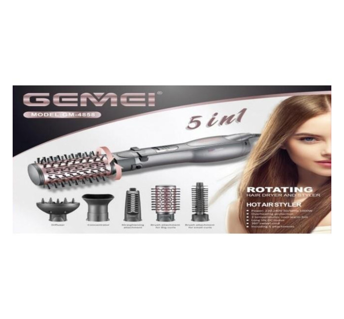 Фен-щетка GEMEI GM-4858