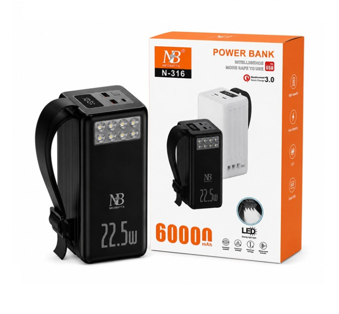Мобільна зарядка Neobatta N-316 60000mAh  22.5W
