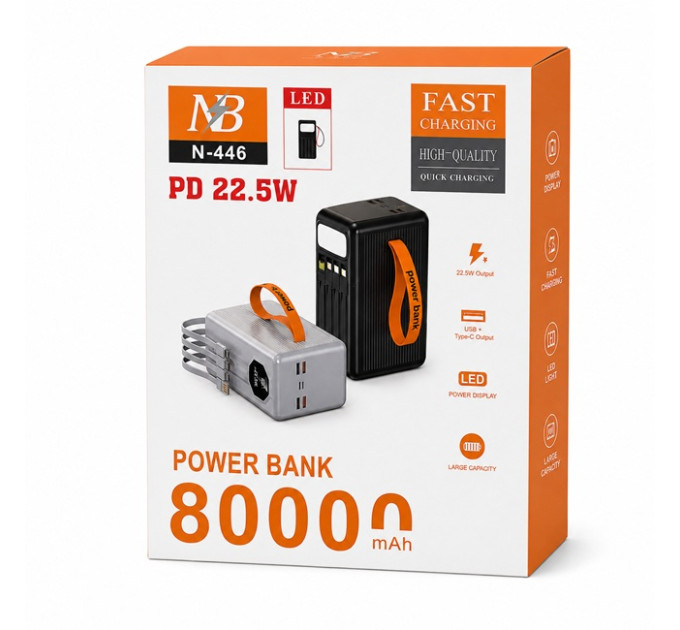 Мобільна зарядка Neobatta N-446 80000mAh 22.5W