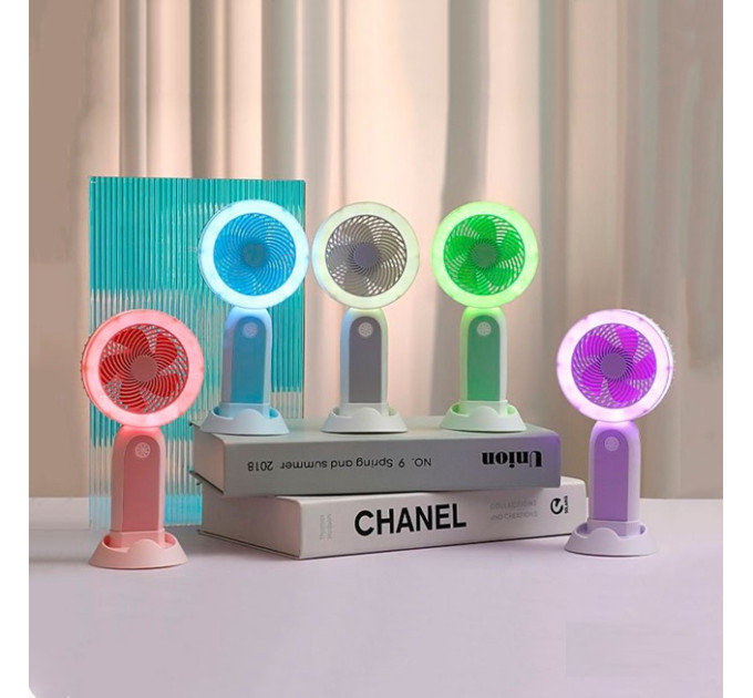 Вентилятор ручной аккумуляторный с LED подсветкой 8839